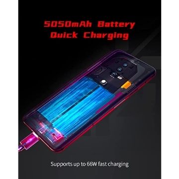 red magic 6 supports up to 66W fast charging which is good for gaming.