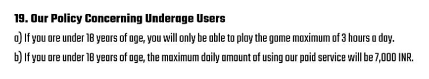 Privacy Policy of Pubg Mobile Battleground Mobile India
