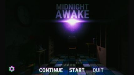 Starting of the Midnight Awake game with dark black background