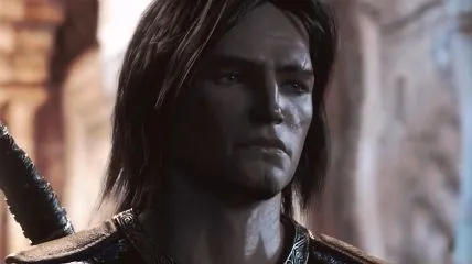 Prince of Persia with his sad face in the game The Forgotten Sands.