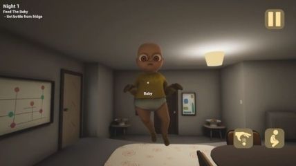 A baby is flying in a room because baby is cursed.