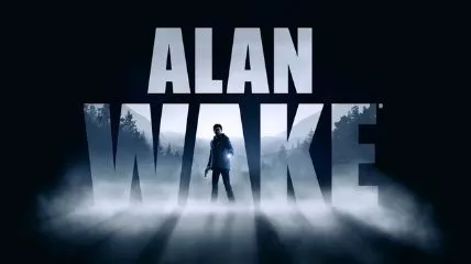 Alan Wake's American Nightmare written and a man is standing there.