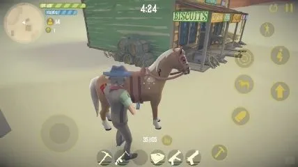 The main protagonist of Red West Royale is ready to shoot like cowboy by riding horse and it is an offline battle royale game.