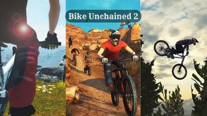 bikers riding bikes on the mountains in Bike Unchained 2 game