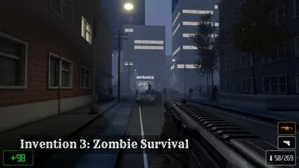 A scary night vision from Invention 3 Zombie Survival game
