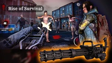 Main protagonist killing the zombies in Rise of Survival mobile zombie game