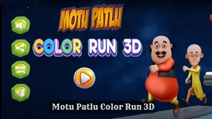 Motu Patlu Color Run 3D game starting screen