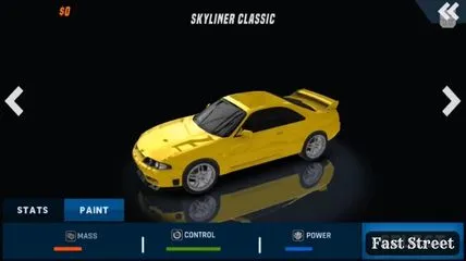 Yellow car in lobby in Fast Street game.