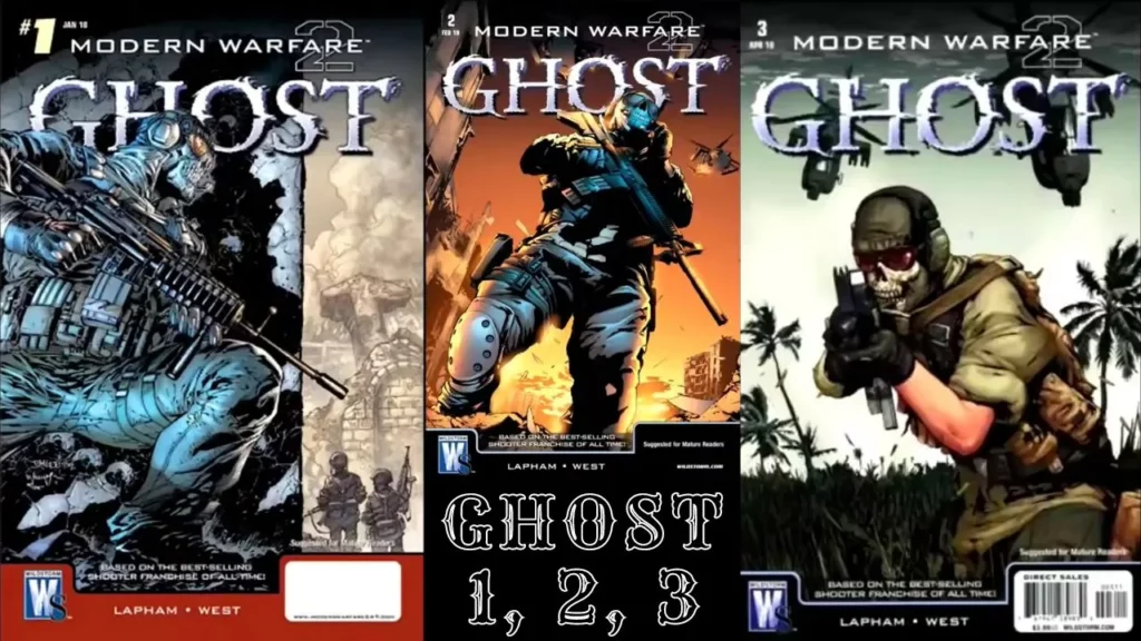 Ghost Comic book cover page for 1, 2 and 3 part.