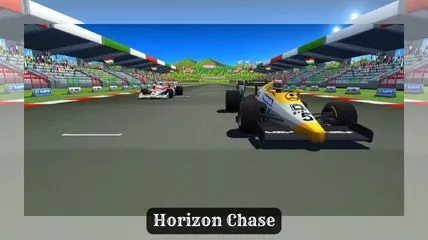 F1 racing cars doing race in Horizon Chase game.