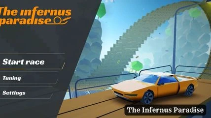 Lobby of The Infernus Paradise in which yellow car ready to race.