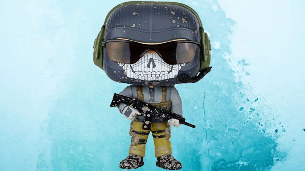Simon Riley Ghost Stylized POP Vinyl holding a gun from call of duty game.