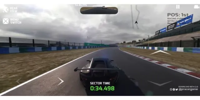A black color car on a race track in Project racer offline android game.