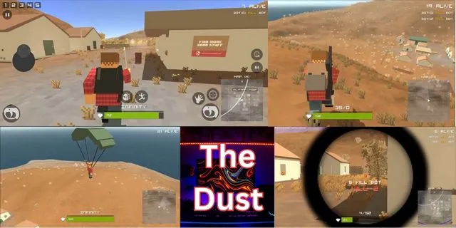 In game screen shot of The offline battle royale game The Dust.