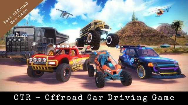 Monster truck, large truck, buggy car, racing car, plane and helicopter in offline open world OTR - Offroad Car Driving Game for android.