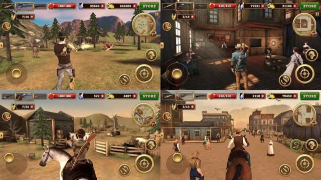 Main protagonist of the game is on horse in West Gunfighter android open world offline game.