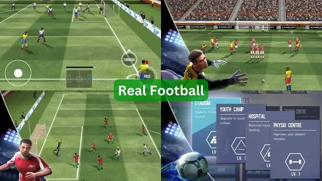 Players are ready for penalty shot in offline game Real Football for android.