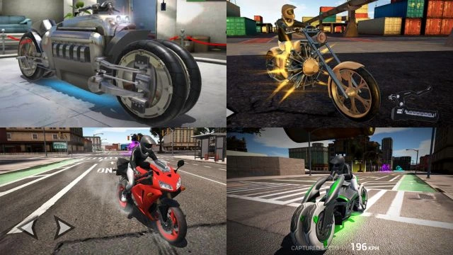 4 different racing bikes in which two have advance technology and two have classic technology in Ultimate Motorcycle Simulator game.