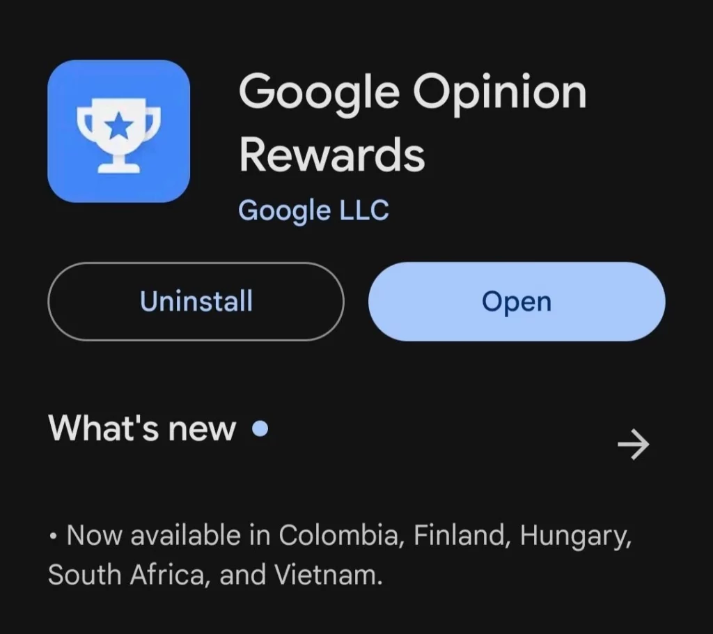 Google opinion rewards app on play store.