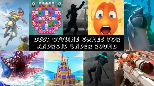 List of best offline games for Android under 200mb size including candy crush, sniper 3d, under water exploration games, fighting games, and racing games also.