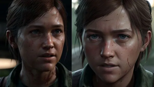Ellie female game character in forest during the missions.
