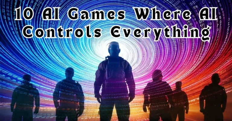A dynamic, slightly low-angle shot of a diverse group of video game characters (sci-fi soldier, fantasy warrior, cyberpunk hacker, etc.), silhouetted against a vibrant, swirling vortex of binary code and glowing neural network patterns. Heroic poses, looking upwards with awe and determination. Cool blues and purples of the code contrast with warmer oranges and yellows outlining the figures. Subtle energy pulses from the code. Epic, awe-inspiring, slightly defiant mood.